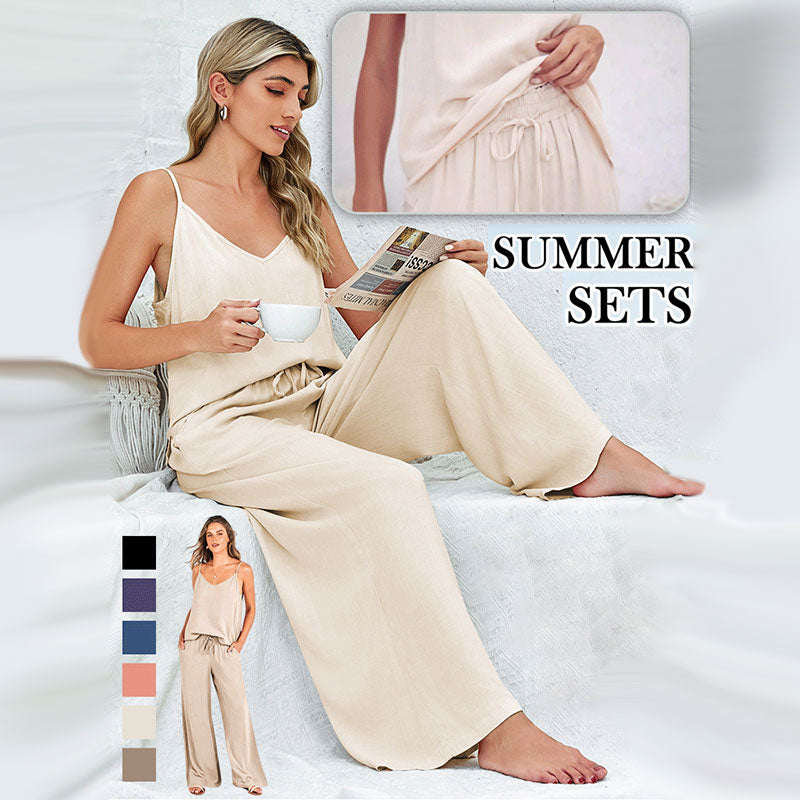 SotRong Zomerse harembroek voor dames, hot shot onesie gebreide stof, ongedwongen losse mouwloze romper, zomer strand boho, overall voor vakantie reizen, A-zwart, XXL