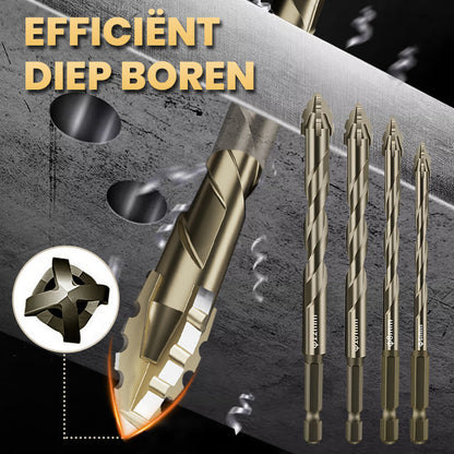 🔥2025 Hot Sale🔥Hoogwaardige 4-Fluit Getande Excentrische Boorbitset