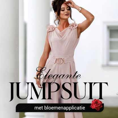 🔥2025 Hot Sale--50% Korting🔥Mouwloze jumpsuit met bloemenversiering voor dames