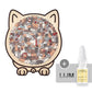 🎁Kerstuitverkoop 50% KORTING🎅135-delige Morandi-kleurige houten puzzel in de vorm van een kat