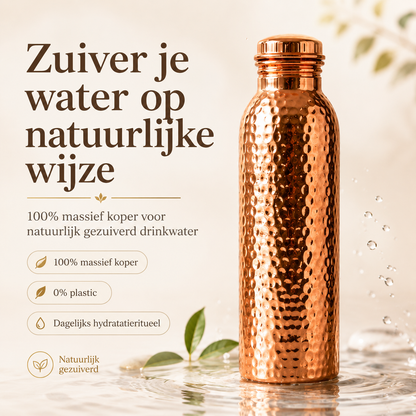 ✨ 50% KORTING! Premium Koperen Waterfles – Duurzaam, Plasticvrij en Ideaal voor Dagelijks Gebruik