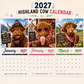 🐮✨ 2027 Grappige Hooglandrund Kalender – A4 Wandkalender met Unieke Illustraties