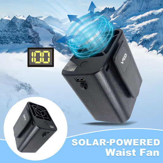 【🌞Zomer Outdoor Goods】Zonne-opladen Verstelbare Koeling Opknoping Waist Fan 🧊