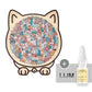 🎁Kerstuitverkoop 50% KORTING🎅135-delige Morandi-kleurige houten puzzel in de vorm van een kat