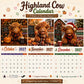 🐮✨ 2027 Grappige Hooglandrund Kalender – A4 Wandkalender met Unieke Illustraties