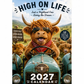 🐮✨ 2027 Grappige Hooglandrund Kalender – A4 Wandkalender met Unieke Illustraties