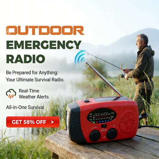 📻 NU 50% KORTING!🔋Multifunctionele draagbare noodradio op zonne-energie⚡