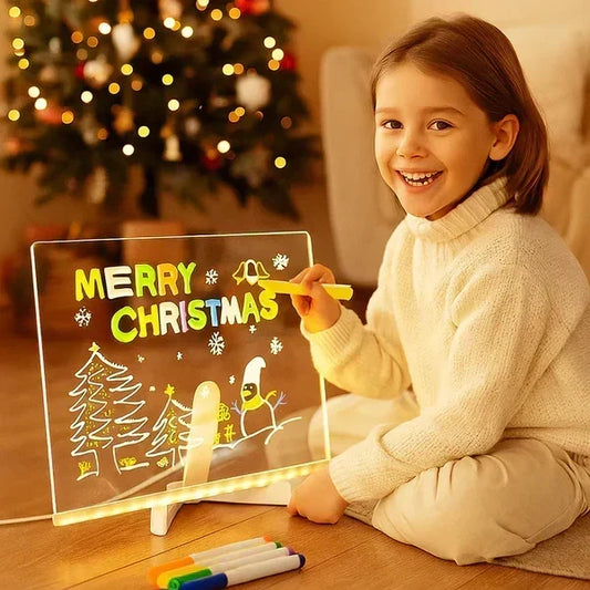 ⏳ €19,99 SPECIALE PRIJS 🌈 Lichtgevend Tekenbord voor Kinderen – Magisch Tekenen Zonder Rommel