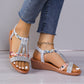 Nieuwe zomersandalen met open teen en strass voor dames