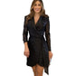 💖Mode sexy lovertjes effen kleur taille jurk voor dames