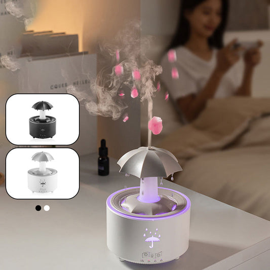 🌈💧7-kleuren roterende luchtbevochtiger met aromatherapiedruppels💧🌈Kleurrijk lichtspel met geurige nevel voor een dromerige sfeer in huis