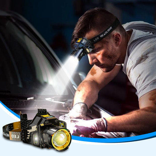 🚲2025 Hete verkoop - 50%Korting🚲Buiten Waterdichte Oplaadbare Hoofdlamp met Hoofdband
