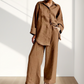 Dames Casual Losse Pasvorm Shirt & Broek Tweedelige Set