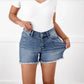 💖LAATSTE DAGVERKOOP 50% UIT🩳High Rise Gerafelde Zoom Afgesneden Jean Shorts