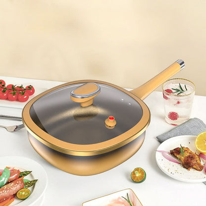 🔥50% tijdelijke korting🍳 30 cm titanium steelpan met antiaanbaklaag en deksel