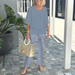 🔥Set damesbroek met print en top met ronde hals