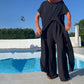 🌸Set van eenkleurige off-the-shoulder top en broek