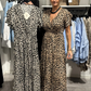 Modieuze maxi -jurk met luipaardpatroon voor vrouwen