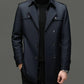Heren casual trenchcoat met rits en afneembare voering