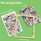 🎁Kerstuitverkoop 50% KORTING🎅135-delige Morandi-kleurige houten puzzel in de vorm van een kat