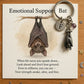🌲Kerstspecial🌲Keyring met vleermuis voor emotionele steun en kaartje met boodschap