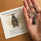 🌲Kerstspecial🌲Keyring met vleermuis voor emotionele steun en kaartje met boodschap