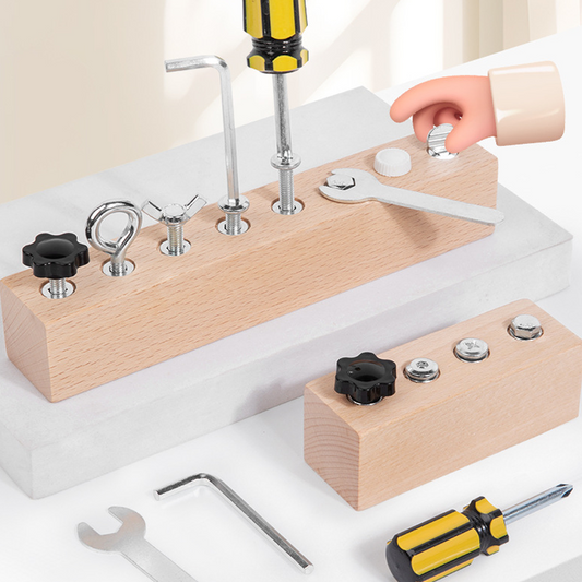 🧩🧸Houten Montessori Schroefbord met Schroevendraaier– Nu met 50% korting! 🎉