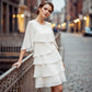 🌸Lente-uitverkoop: 50% KORTING🎁👗Elegante damesjurk met gelaagde ruches aan de mouwen – Een moeiteloze stijl voor elke gelegenheid💃