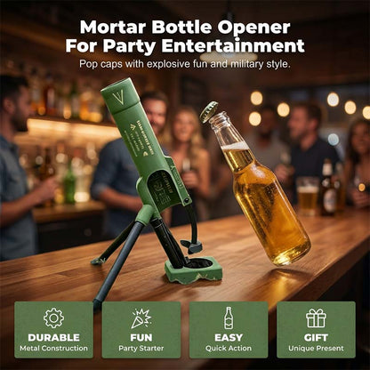 Flesopener in de vorm van een mortier