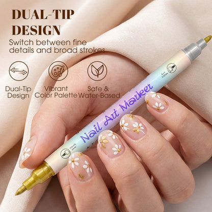 🎨 Professionele Nail Art Pennen – Dubbele Punt voor Details & Creatieve Designs 💖