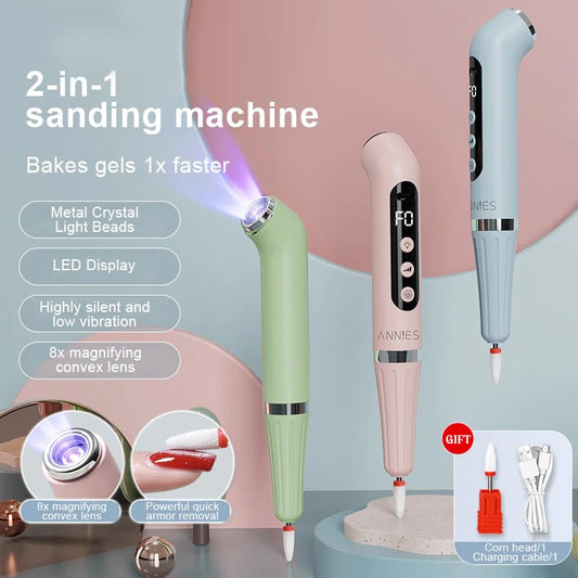 🔥2-in-1 slijp- en manicuregereedschap met led-licht🔥